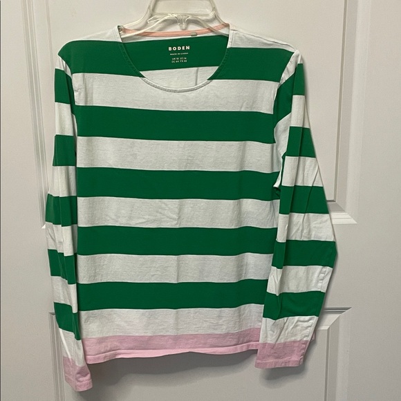 Boden Tops - Boden Green Stripe Long Sleeve Top 14